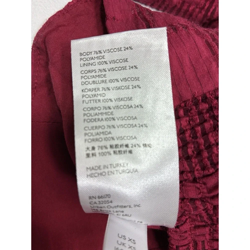 Anthropologie Women Blouse Size‎ XS Cranberry Romantic Puff Sleeve Office casual